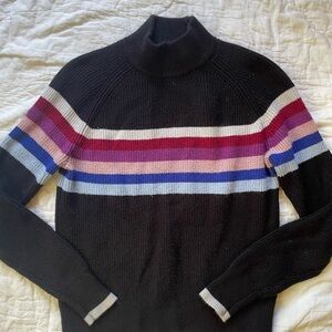Evereve Black Ribbed turtleneck Sweater